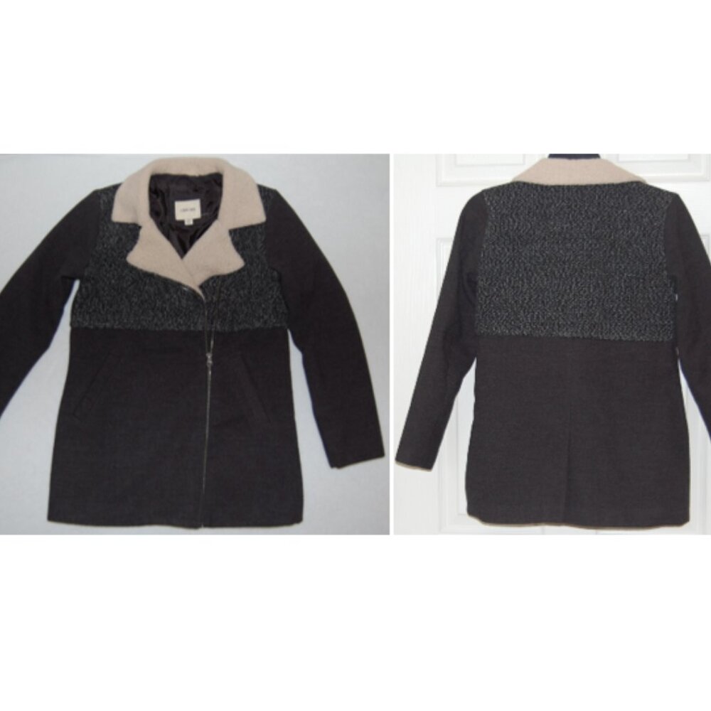 Cherokee Girls L (Bust:34"), Winter Coat with Off Center Zip Closure, Dark Gray - Picture 2 of 12